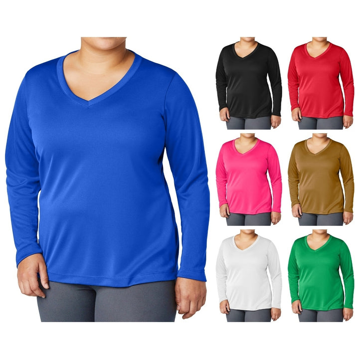 4-Piece Womens Ultra-Soft Durable Breathable Stretchy Comfy Long Sleeve V-Neck Shirts (Plus Size Available) Image 6