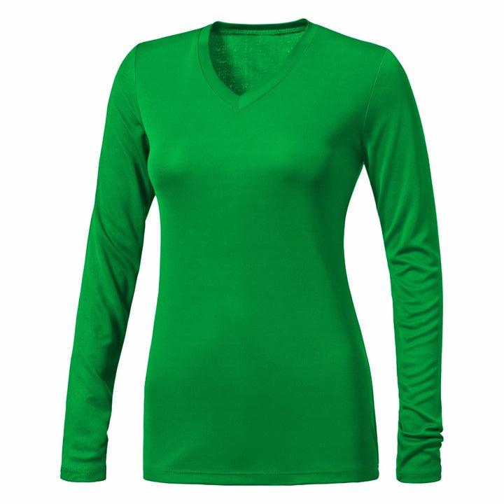 1-Piece Womens Ultra-Soft Durable Breathable Stretchy Comfy Long Sleeve V-Neck Shirt (Plus Size Available) Image 3