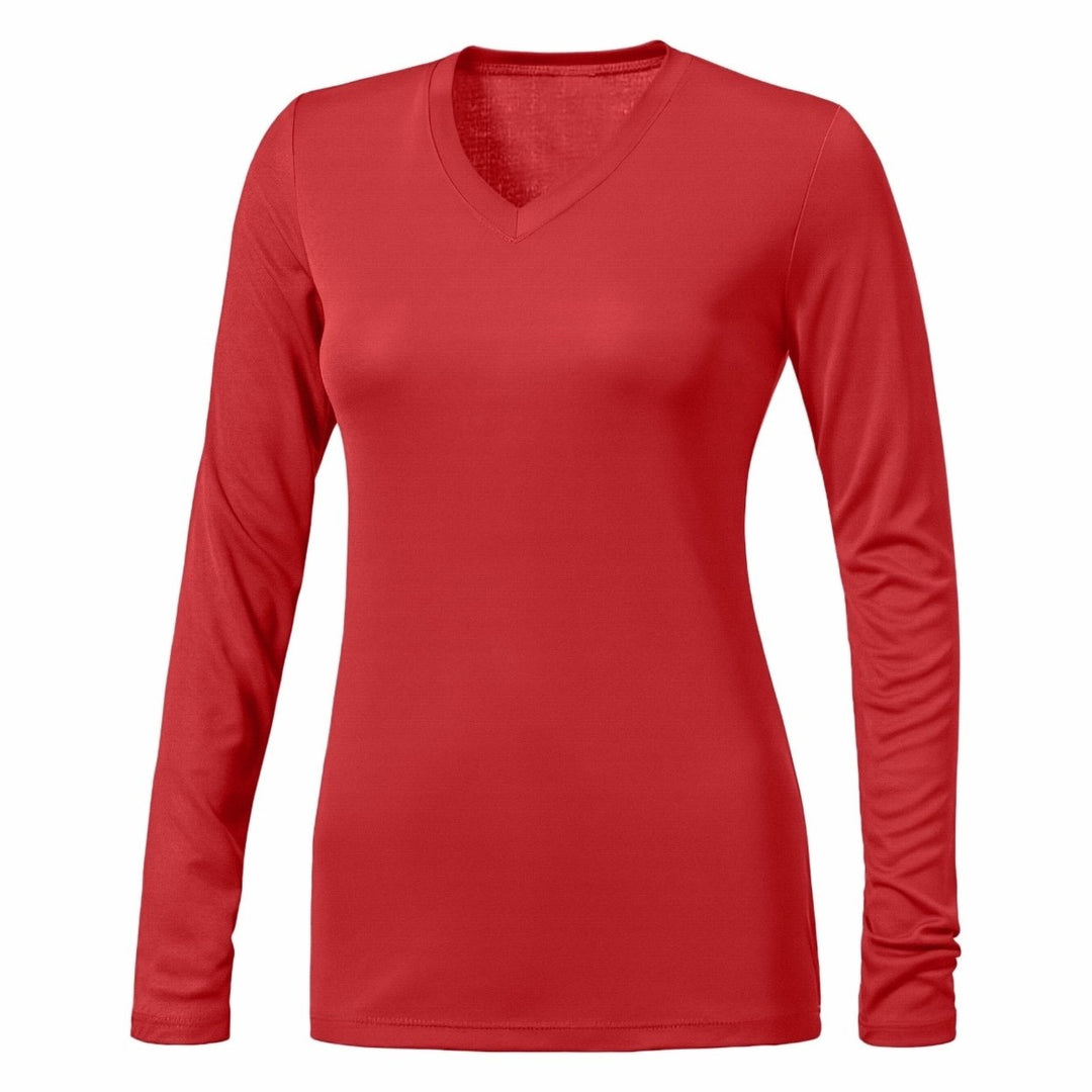 1-Piece Womens Ultra-Soft Durable Breathable Stretchy Comfy Long Sleeve V-Neck Shirt (Plus Size Available) Image 4