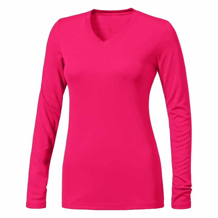 1-Piece Womens Ultra-Soft Durable Breathable Stretchy Comfy Long Sleeve V-Neck Shirt (Plus Size Available) Image 1