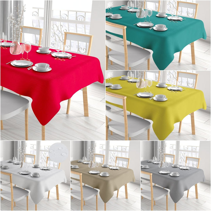 Waterproof Stain-Resistant Flannel-Back Tablecloths 1/3-Piece Various Patterns Image 8