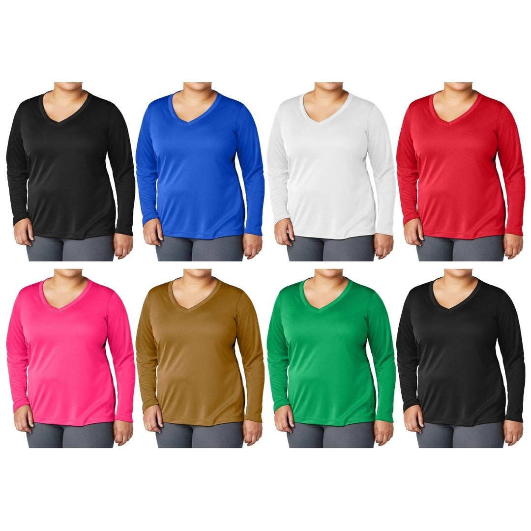 6-Piece Womens Ultra-Soft Durable Breathable Stretchy Comfy Long Sleeve V-Neck Shirts (Plus Size Available) Image 9