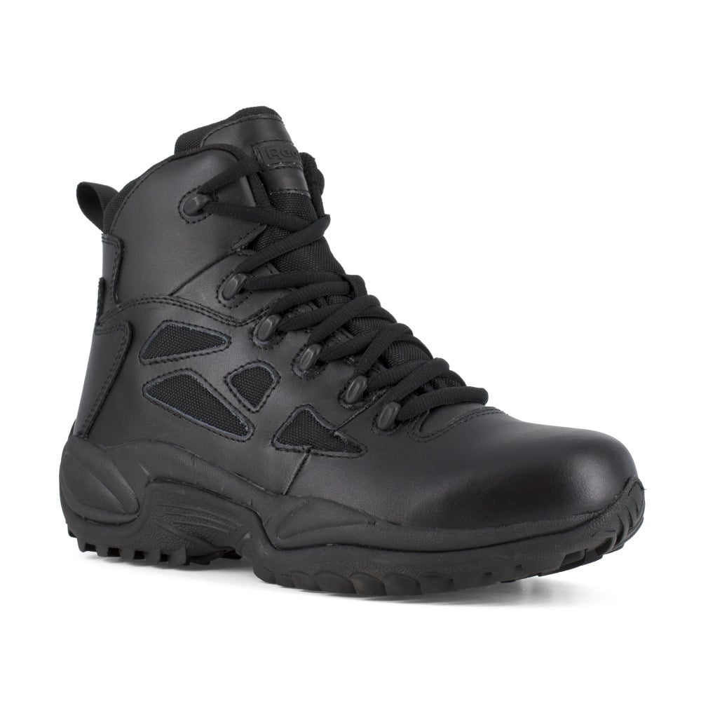 Reebok 6" Tactical Soft Toe Boot Black RB8678 Side Zipper Electrical Hazard Image 1