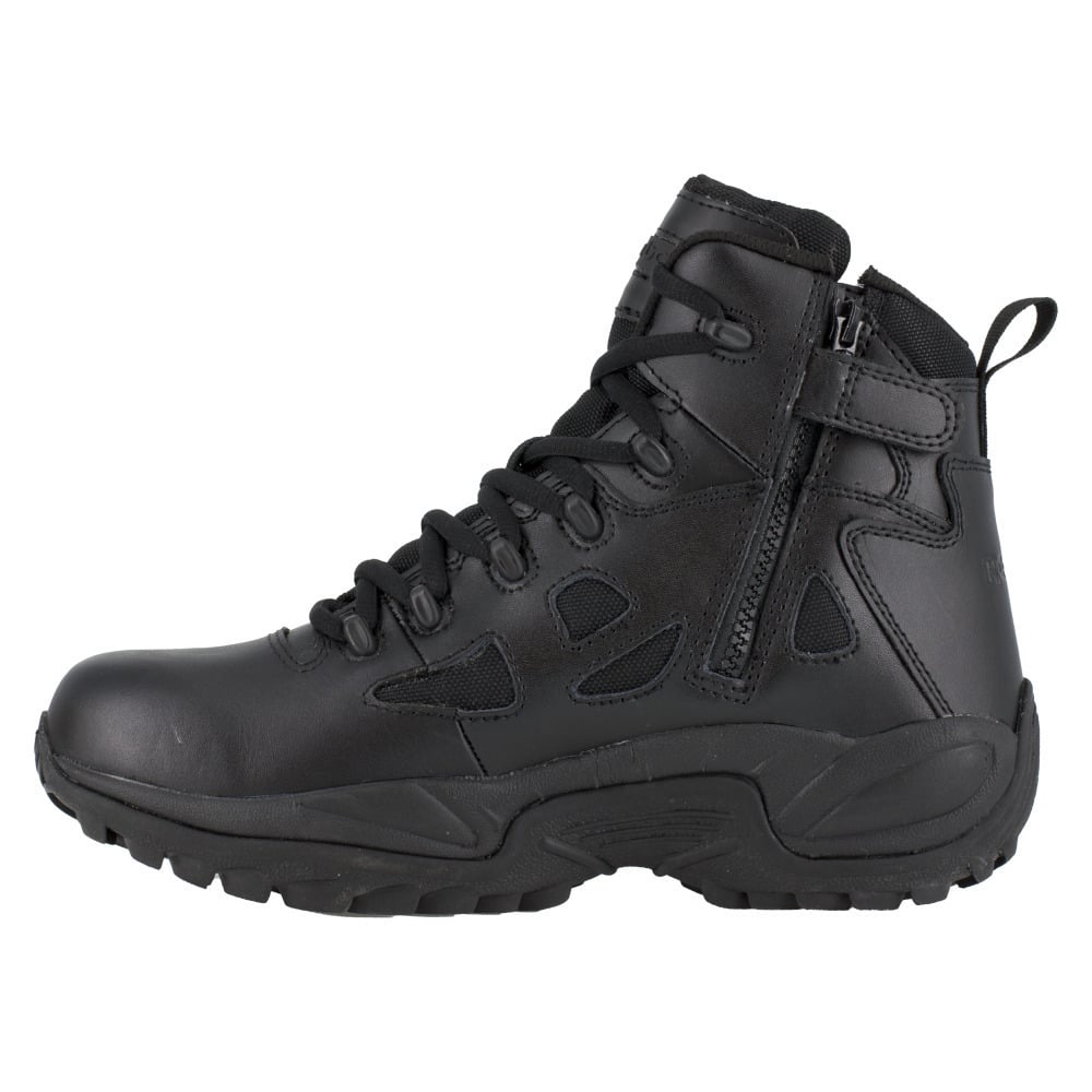 Reebok 6" Tactical Soft Toe Boot Black RB8678 Side Zipper Electrical Hazard Image 4