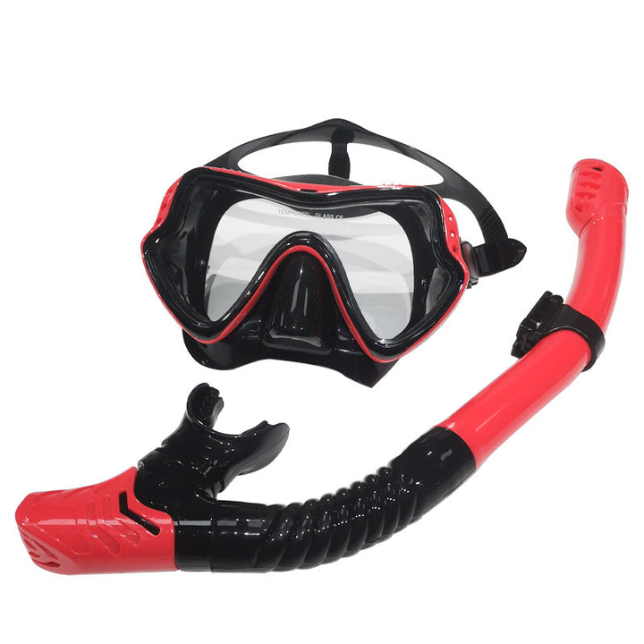 Diving Mask Snorkel Tube Set Anti Fog Swimming Goggles Snorkeling Gear With Dry Top Tube Image 1