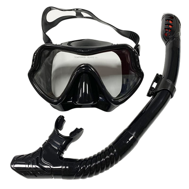 Diving Mask Snorkel Tube Set Anti Fog Swimming Goggles Snorkeling Gear With Dry Top Tube Image 1