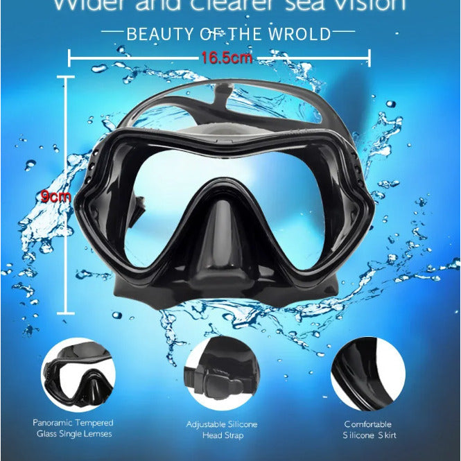 Diving Mask Snorkel Tube Set Anti Fog Swimming Goggles Snorkeling Gear With Dry Top Tube Image 4