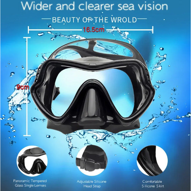 Diving Mask Snorkel Tube Set Anti Fog Swimming Goggles Snorkeling Gear With Dry Top Tube Image 7