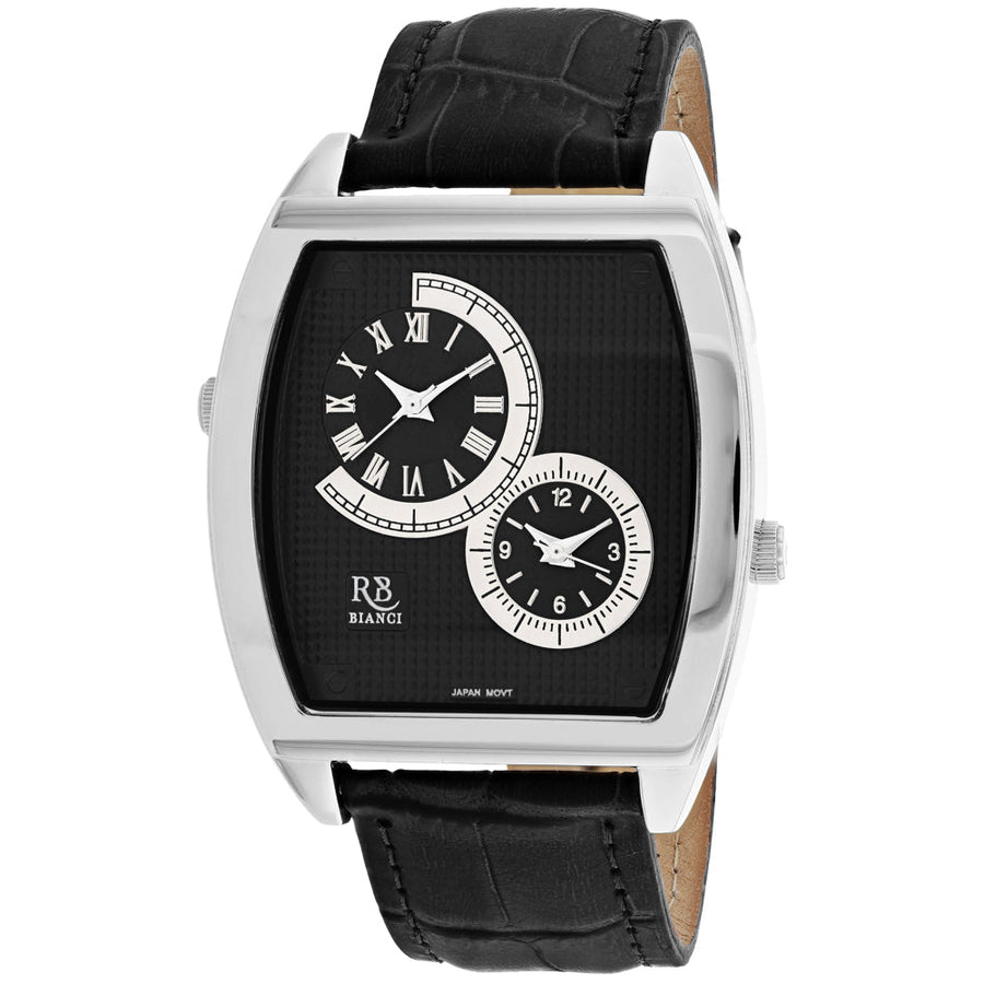 Roberto Bianci RB0741 Mens Black Dial Watch Stainless Steel Leather Strap Image 1