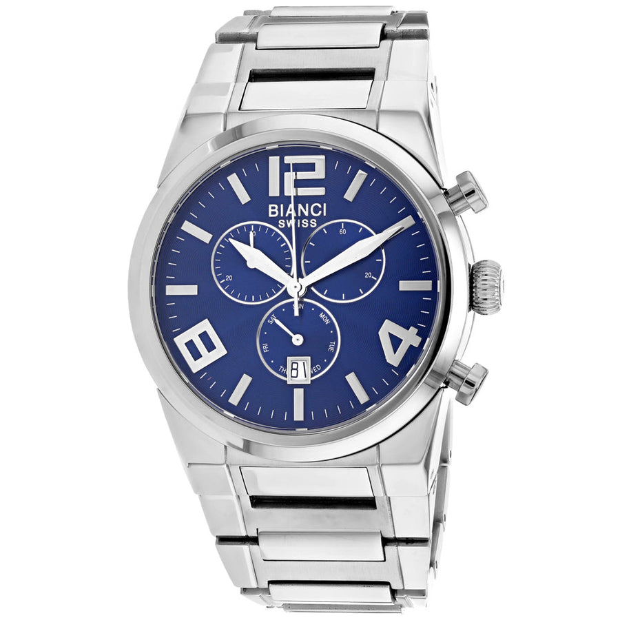 Roberto Bianci Mens Rizzo Blue Dial Watch RB90730 Stainless Steel Water Resistant Image 1