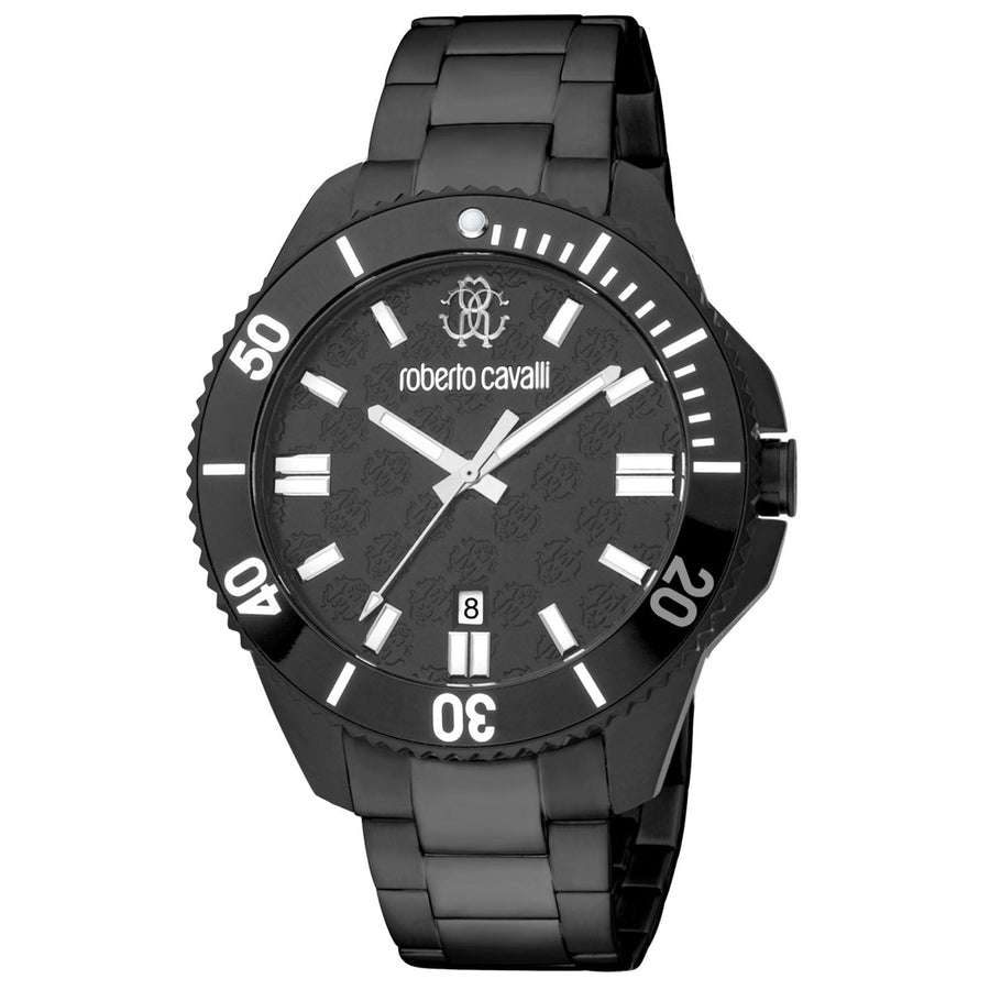 Roberto Cavalli Mens Black Dial Stainless Steel Watch RC5G013M0115 10 ATM Image 1