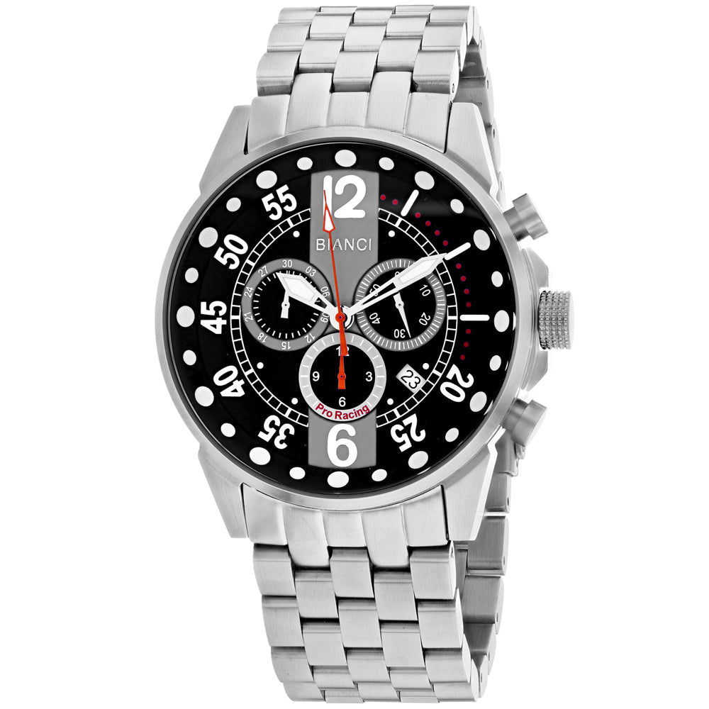 Roberto Bianci Messina Black Dial Mens Watch RB70981 Stainless Steel 100m Water Resistant Image 1