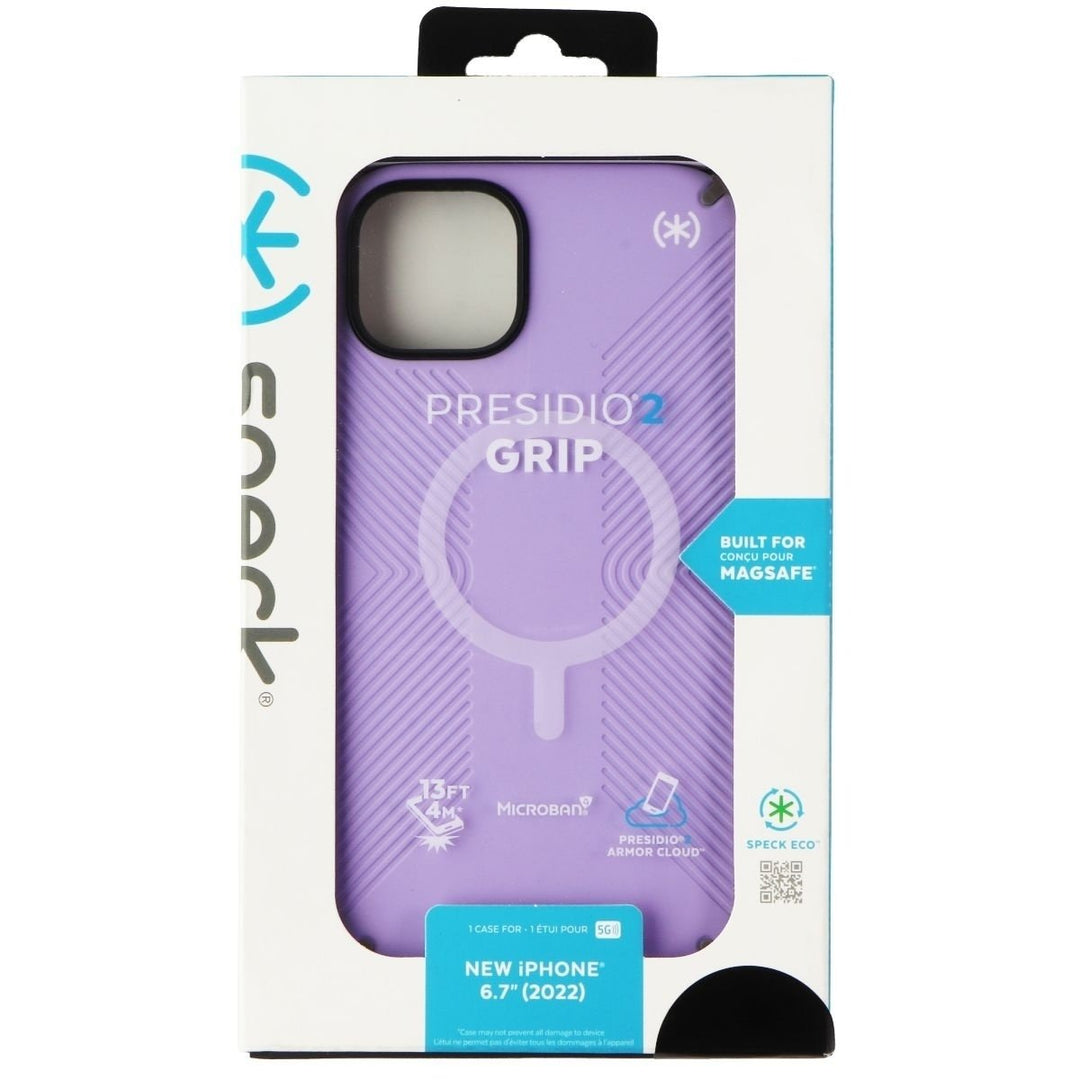 Speck Presidio2 Grip Series Case for MagSafe for iPhone 14 Plus - Spring Purple Image 1