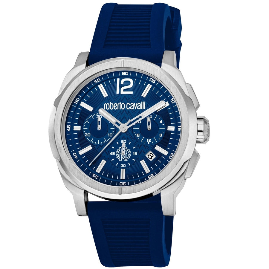 Roberto Cavalli Mens Quartz Watch RC5G085P0055 Blue Dial Stainless Steel Strap Image 1