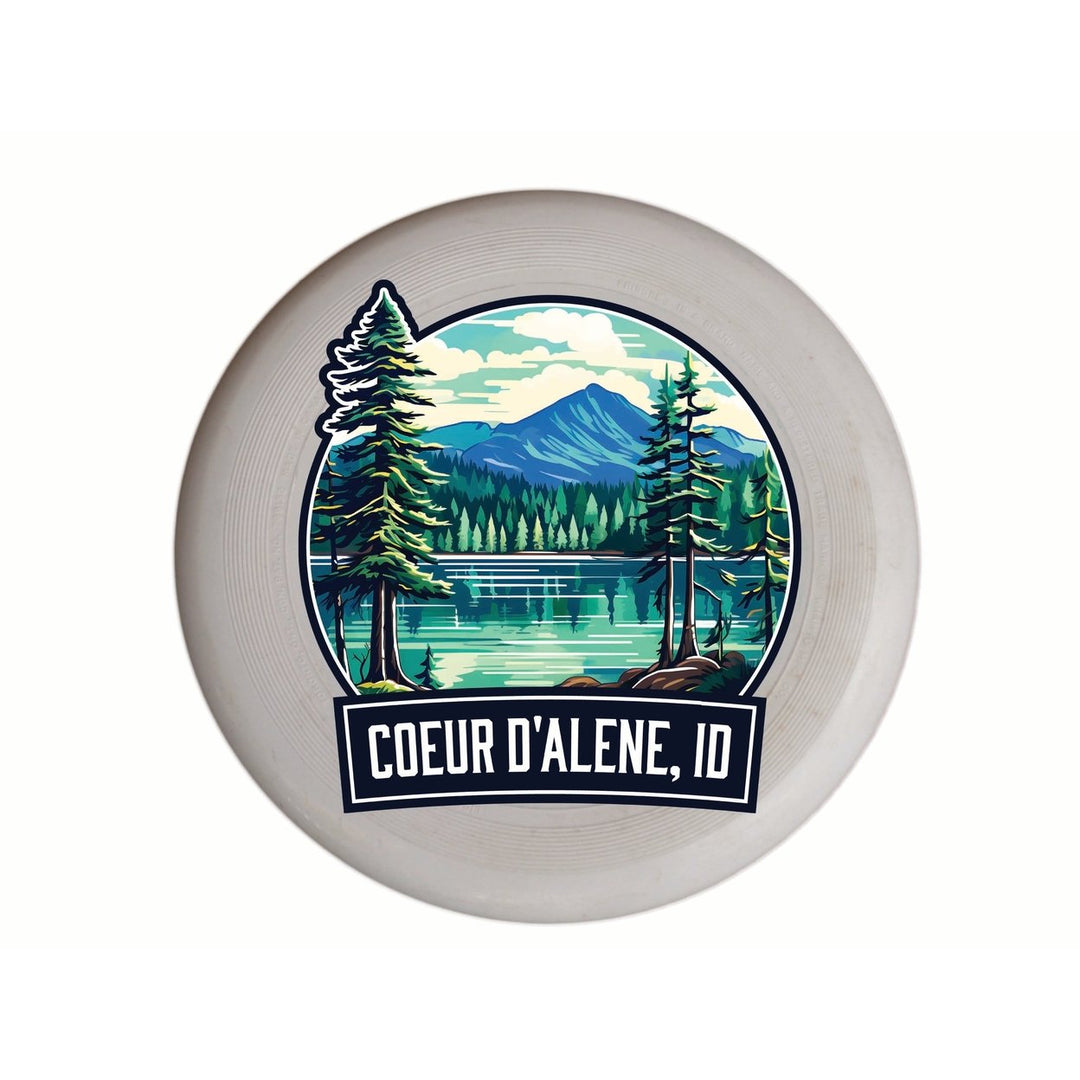 Coeur DAlene Idaho Mountain Lake Illustration Design Souvenir Frisbee Flying Disc Image 1