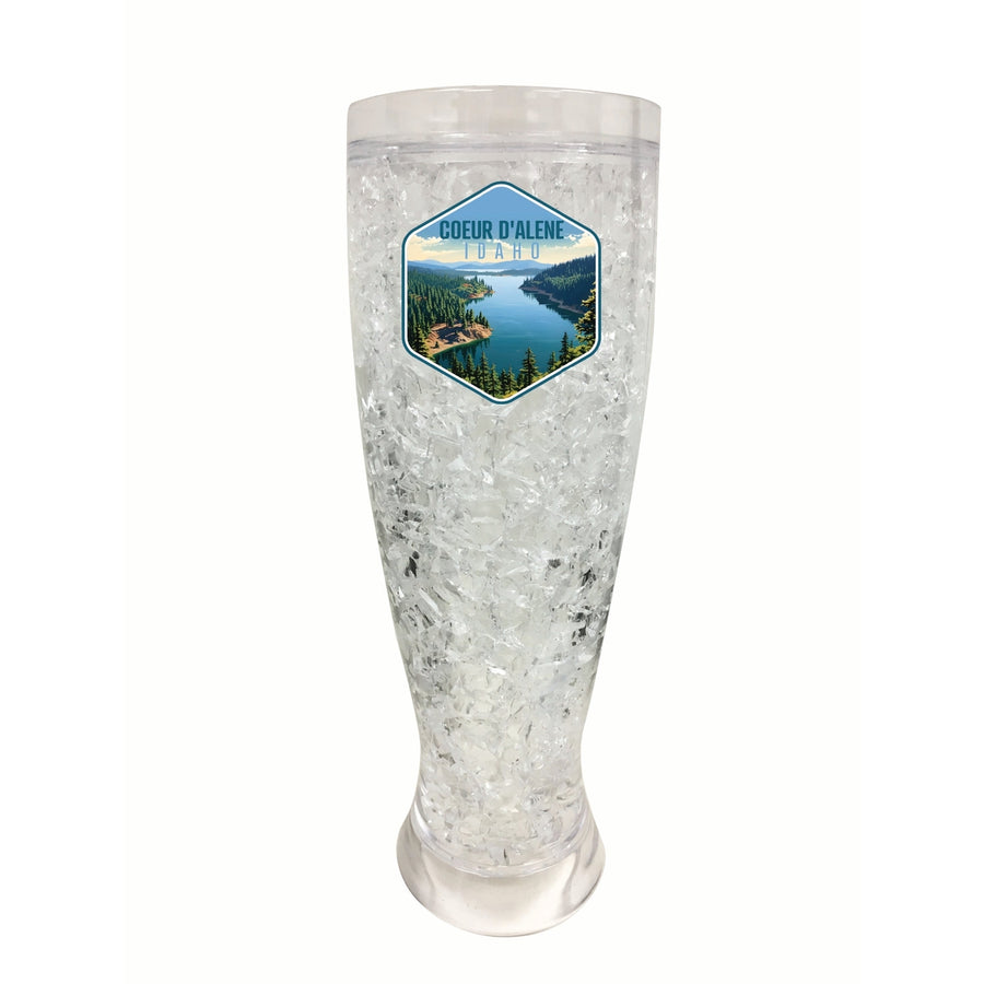 Coeur DAlene Idaho Aerial Lake Design Souvenir 16 oz Plastic Broken Glass Frosty Mug Image 1