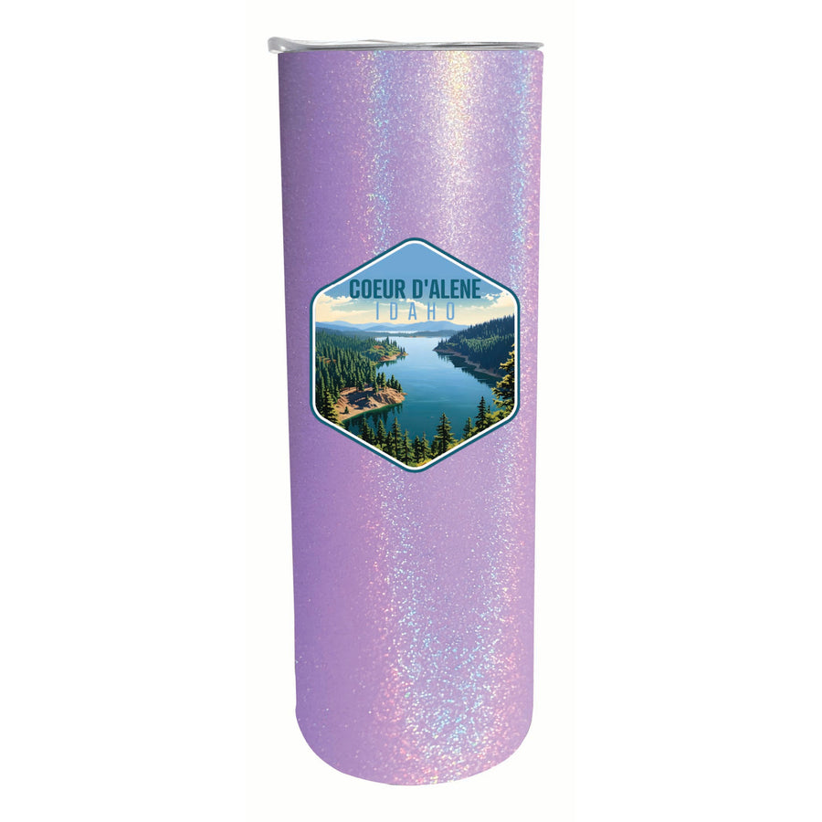 Coeur DAlene Idaho Aerial Lake Design Souvenir 20 oz Insulated Stainless Steel Skinny Tumbler Image 1