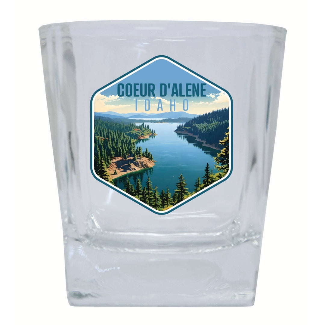 Coeur DAlene Idaho Aerial Lake Design Souvenir 10 oz Whiskey Glass Rocks Glass Image 1