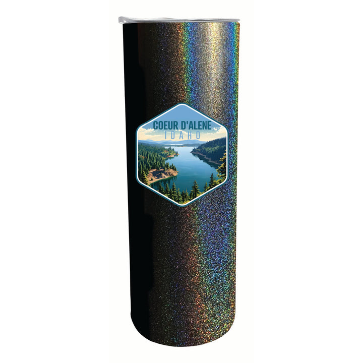 Coeur DAlene Idaho Aerial Lake Design Souvenir 20 oz Insulated Stainless Steel Skinny Tumbler Image 3