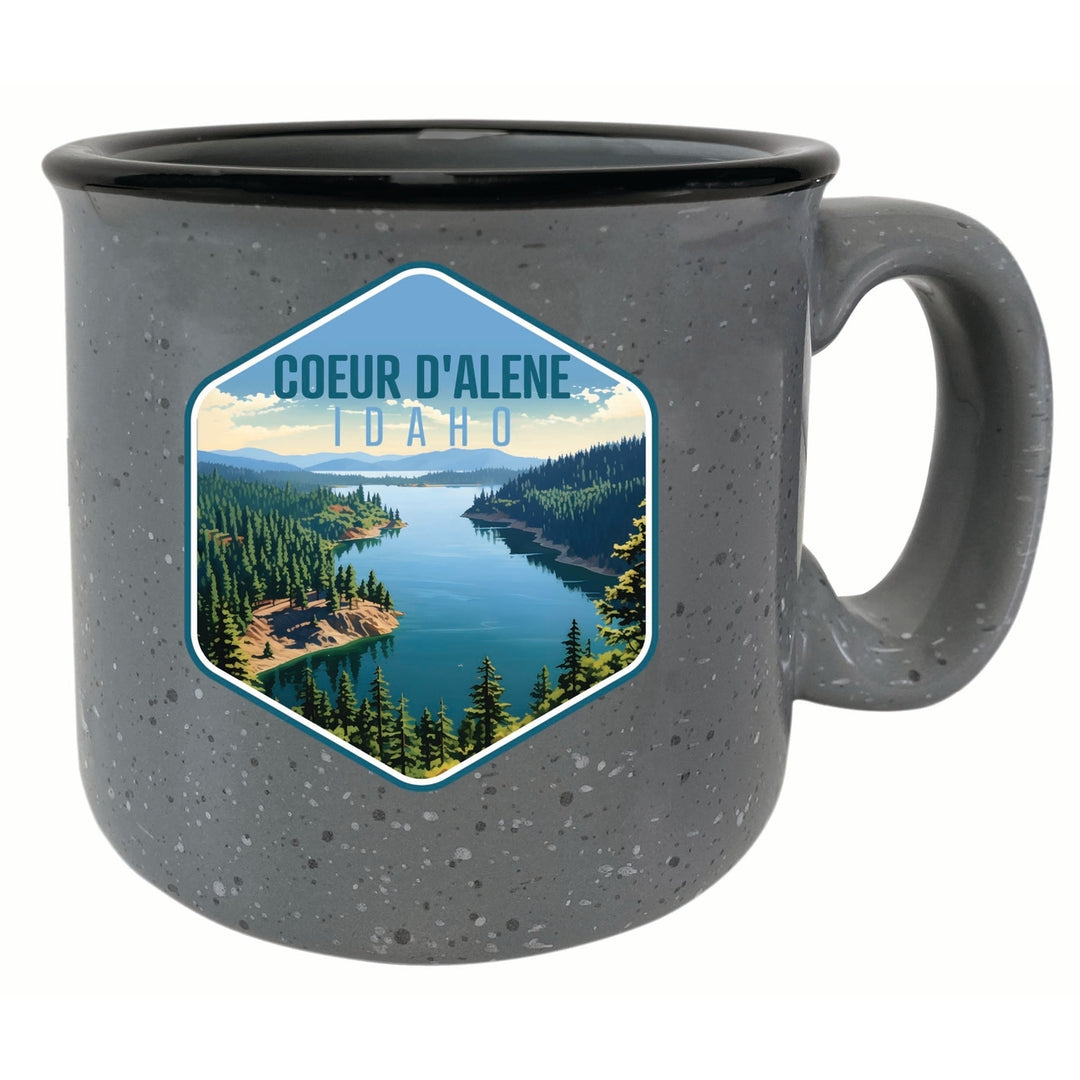 Coeur DAlene Idaho Aerial Lake Design Souvenir 16 oz Ceramic camping mug Image 3