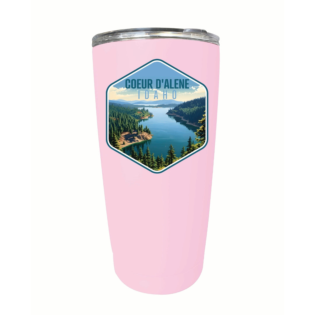 Coeur DAlene Idaho Aerial Lake Design Souvenir 16 oz Stainless Steel Insulated Tumbler Image 7