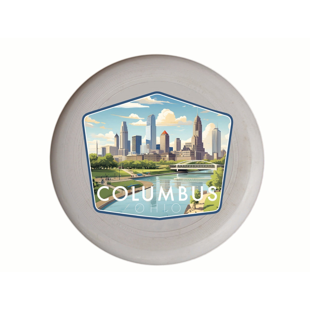 Columbus Ohio Daytime Cityscape Design Souvenir Frisbee Flying Disc Image 1