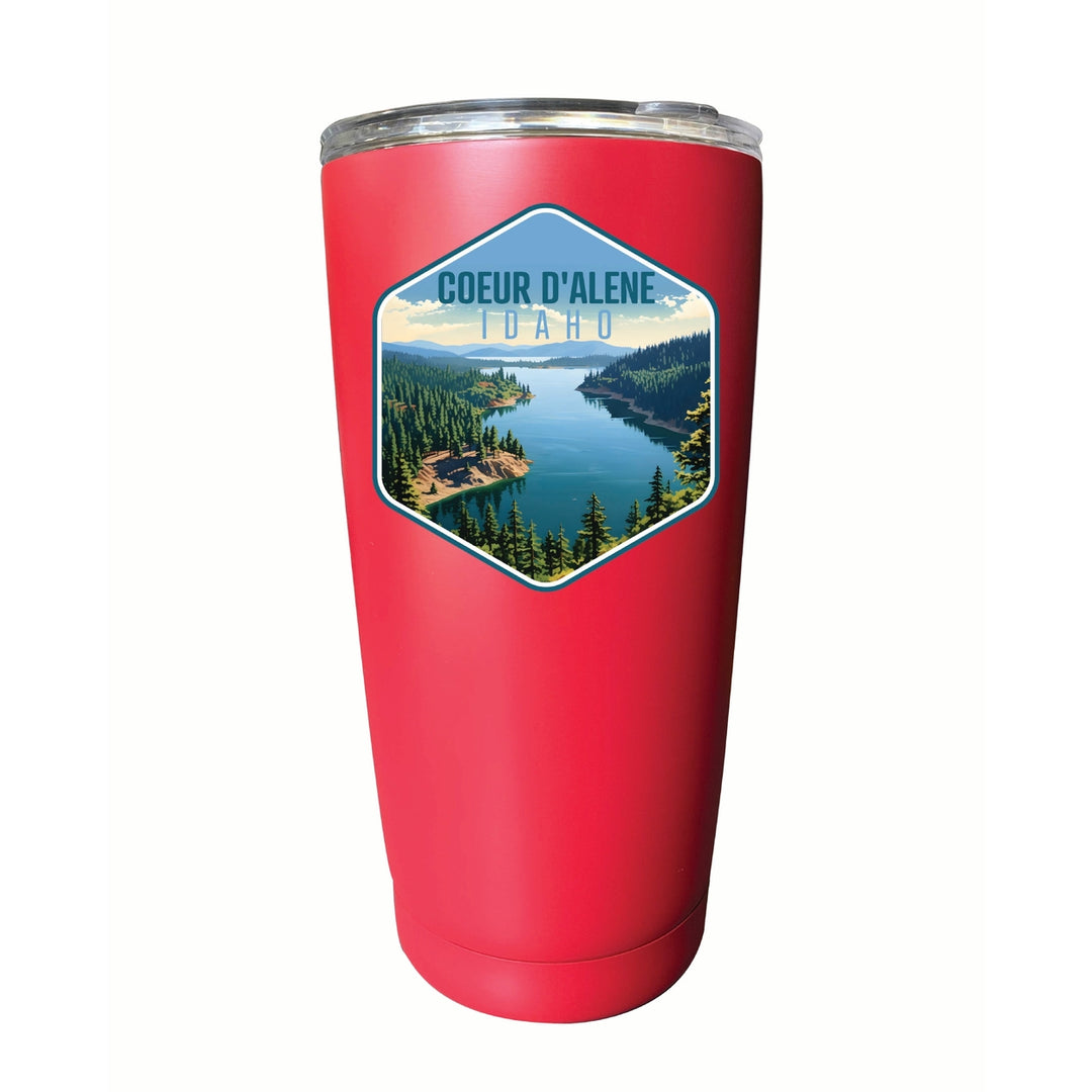 Coeur DAlene Idaho Aerial Lake Design Souvenir 16 oz Stainless Steel Insulated Tumbler Image 8