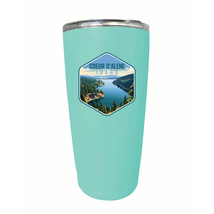 Coeur DAlene Idaho Aerial Lake Design Souvenir 16 oz Stainless Steel Insulated Tumbler Image 9