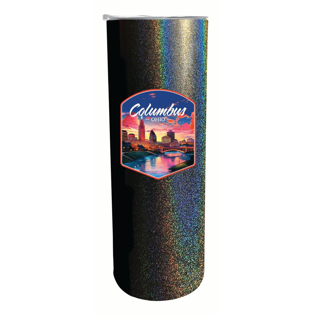 Columbus Ohio Sunset Cityscape Design Souvenir 20 oz Insulated Stainless Steel Skinny Tumbler Image 1