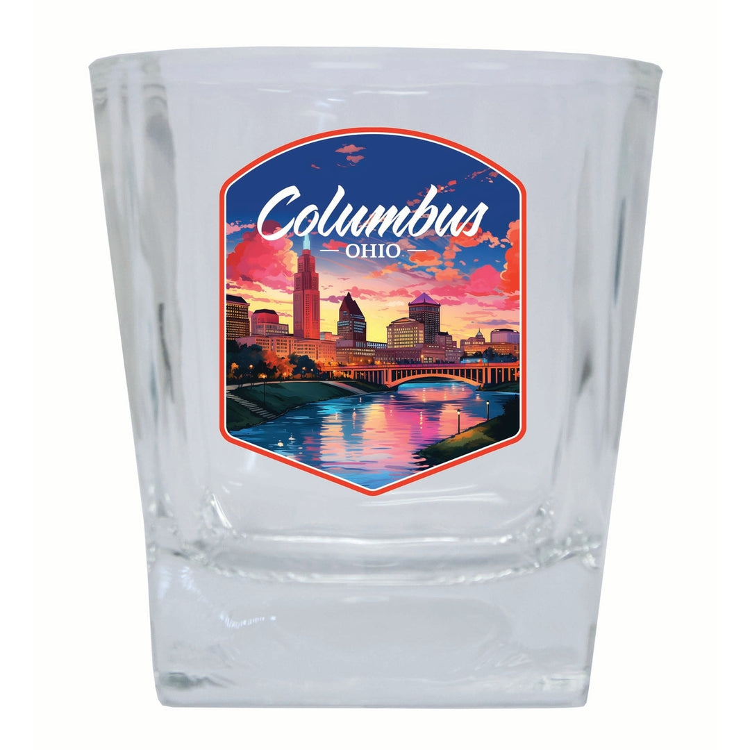 Columbus Ohio Sunset Cityscape Design Souvenir 10 oz Whiskey Glass Rocks Glass Image 1