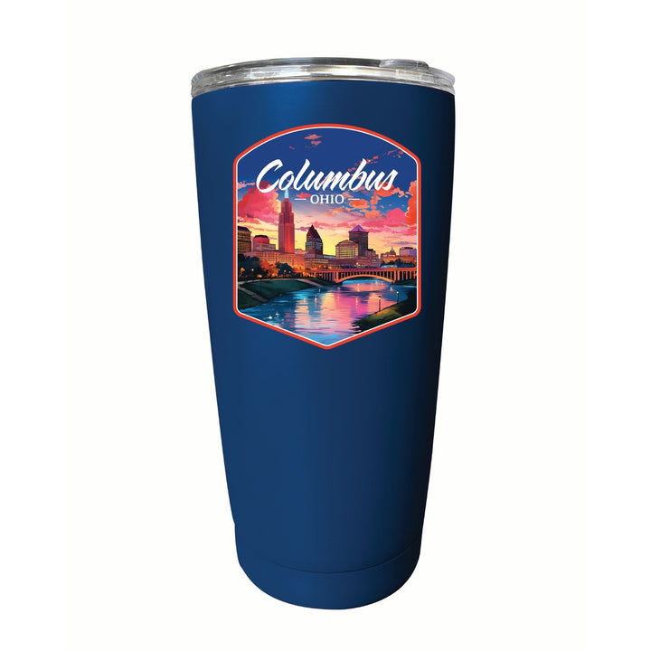 Columbus Ohio Sunset Cityscape Design Souvenir 16 oz Stainless Steel Insulated Tumbler Image 1