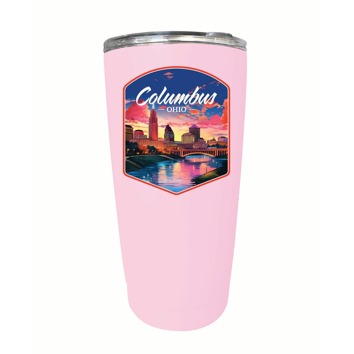 Columbus Ohio Sunset Cityscape Design Souvenir 16 oz Stainless Steel Insulated Tumbler Image 2