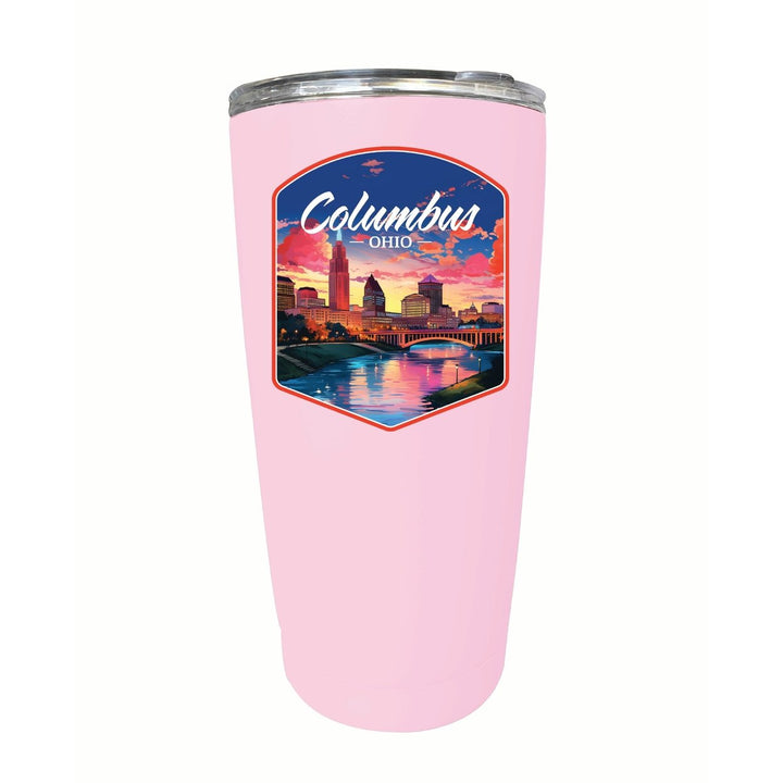 Columbus Ohio Sunset Cityscape Design Souvenir 16 oz Stainless Steel Insulated Tumbler Image 1