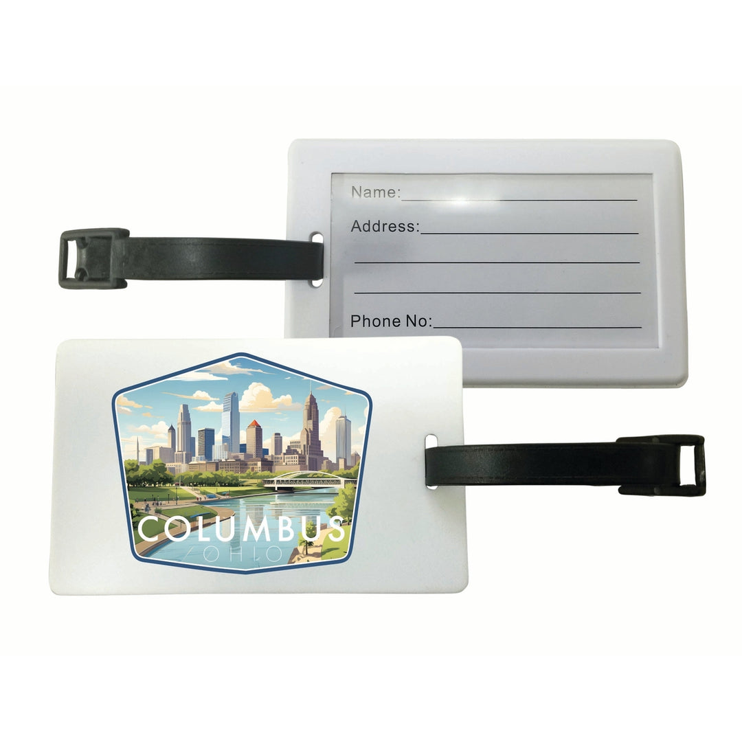 Columbus Ohio Daytime Cityscape Design Souvenir Luggage Tag Image 1