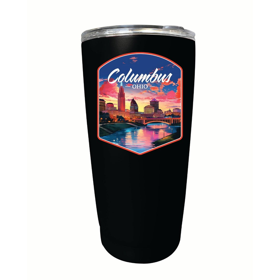 Columbus Ohio Sunset Cityscape Design Souvenir 16 oz Stainless Steel Insulated Tumbler Image 3