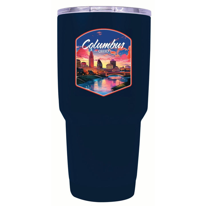 Columbus Ohio Sunset Cityscape Design Souvenir 24 oz Insulated Stainless Steel Tumbler Image 6