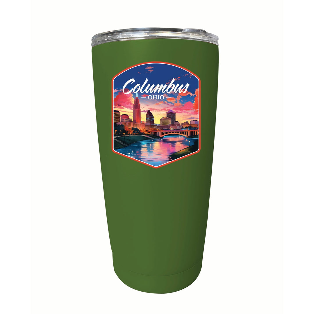 Columbus Ohio Sunset Cityscape Design Souvenir 16 oz Stainless Steel Insulated Tumbler Image 4