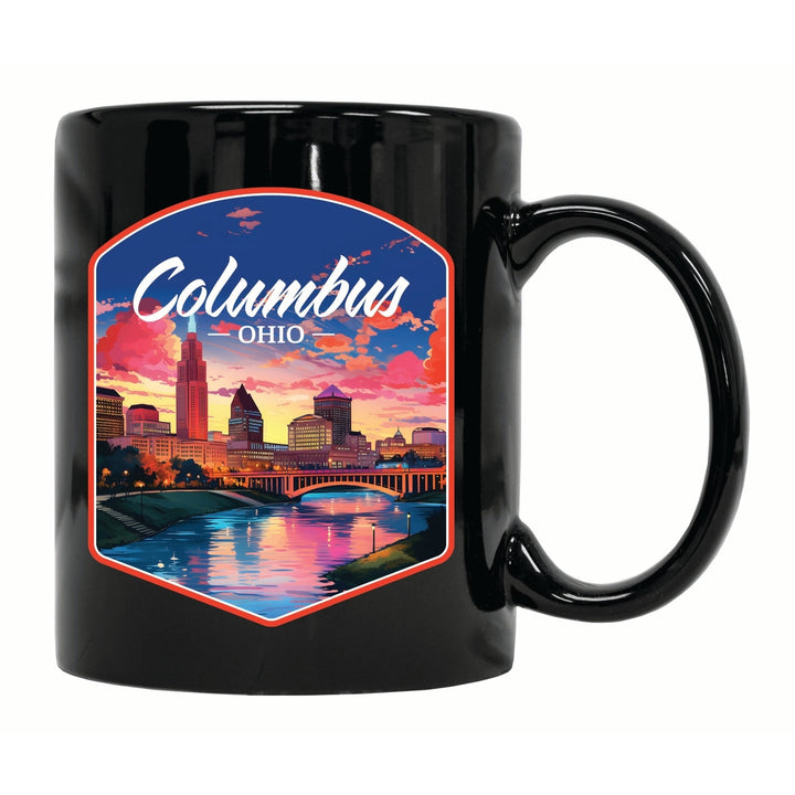 Columbus Ohio Sunset Cityscape Design Souvenir 12 oz Ceramic Coffee Mug Image 2