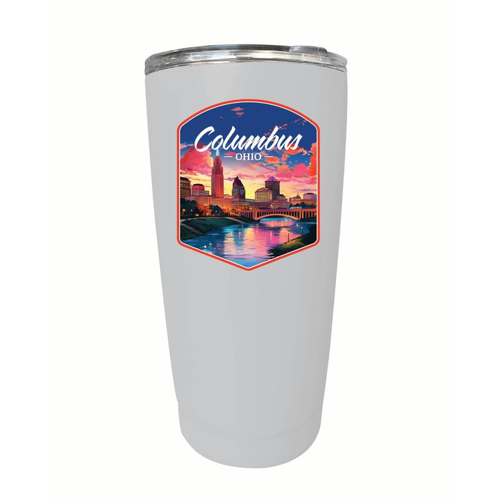 Columbus Ohio Sunset Cityscape Design Souvenir 16 oz Stainless Steel Insulated Tumbler Image 8