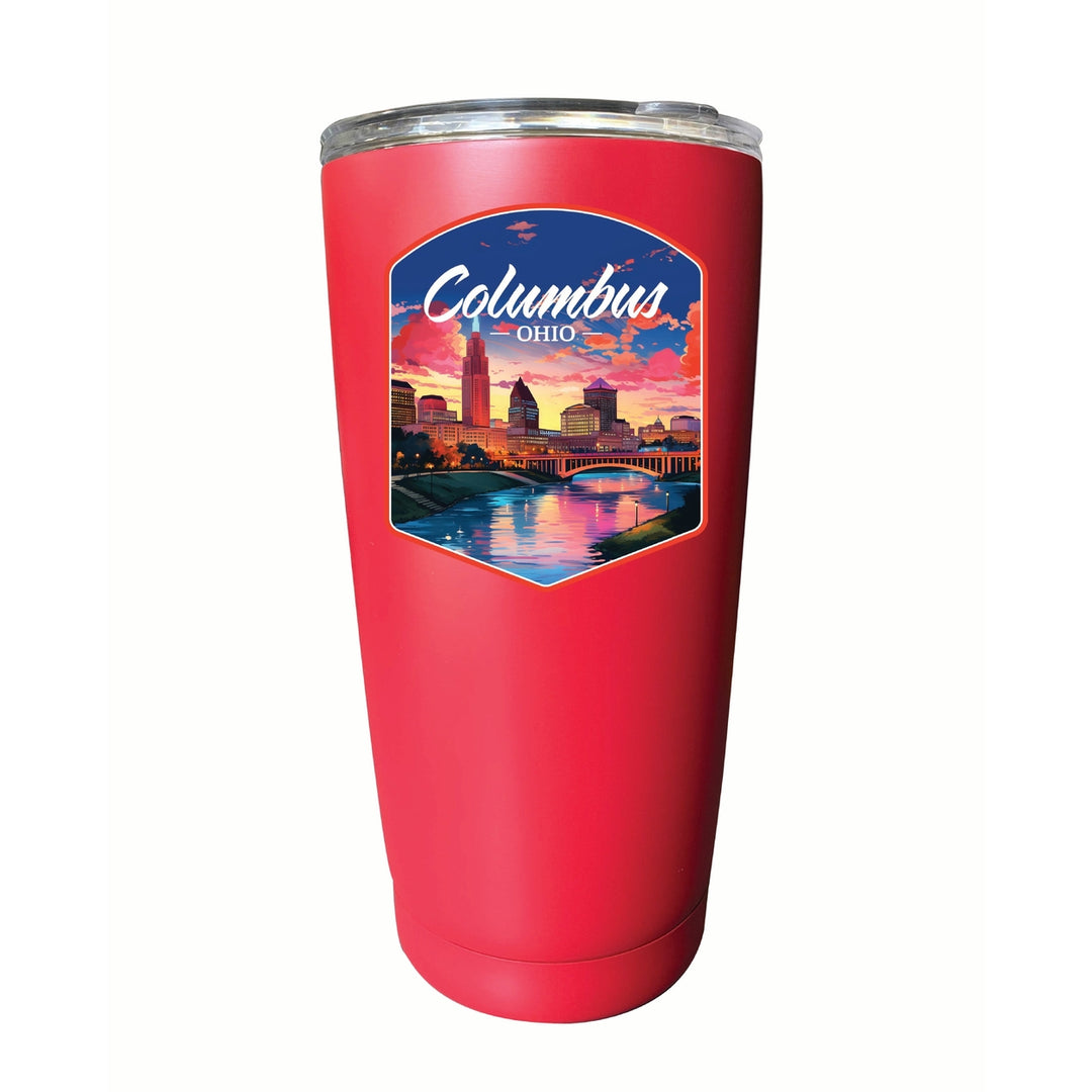 Columbus Ohio Sunset Cityscape Design Souvenir 16 oz Stainless Steel Insulated Tumbler Image 11