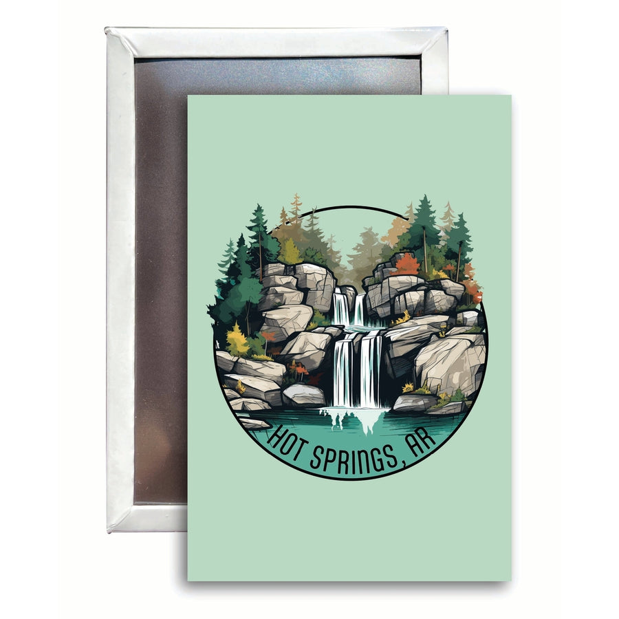 Hot Springs Arkansas Waterfall Illustration Design Souvenir 2x3-Inch Fridge Magnet Image 1