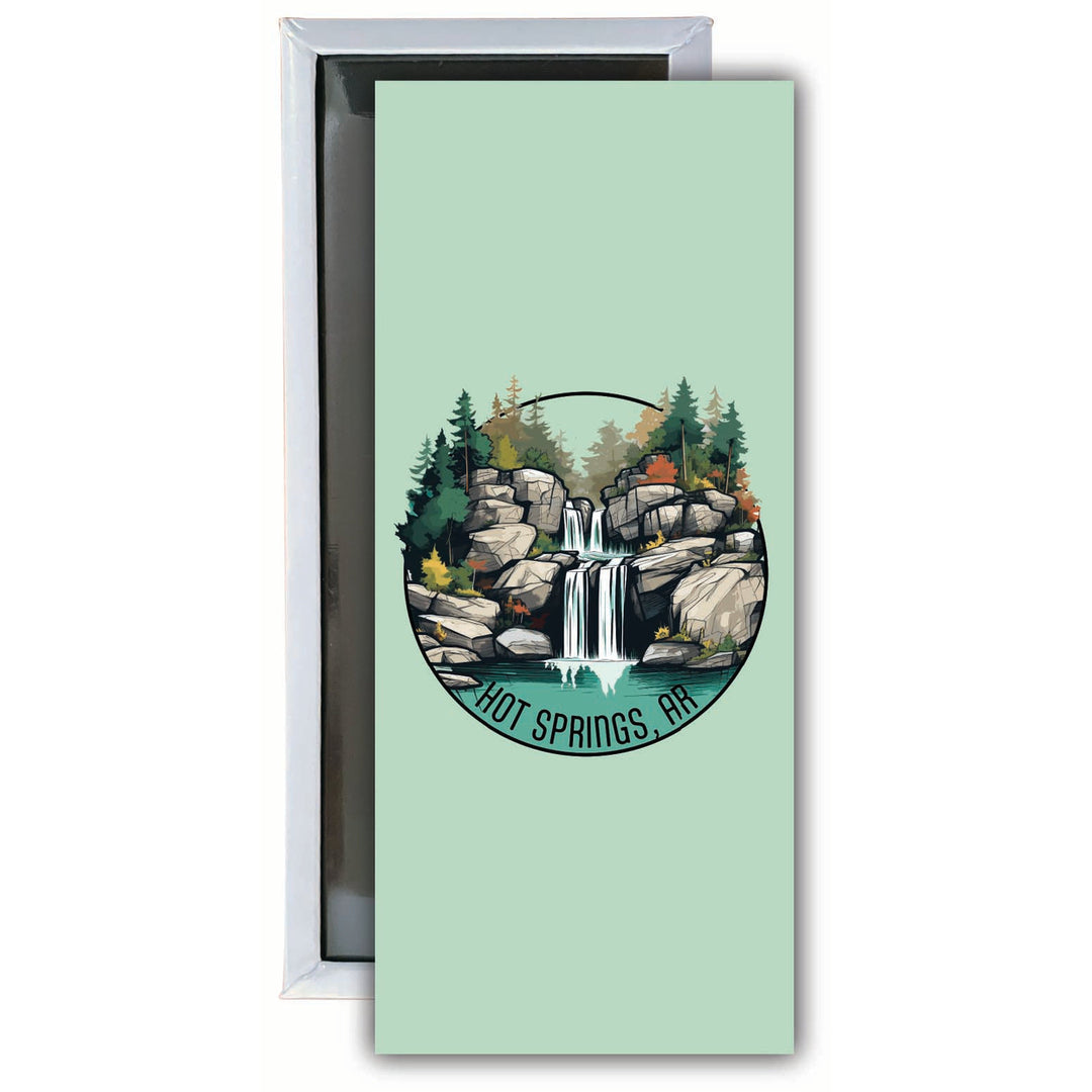 Hot Springs Arkansas Waterfall Illustration Design Souvenir Fridge Magnet 4.75 x 2 Inch Image 1