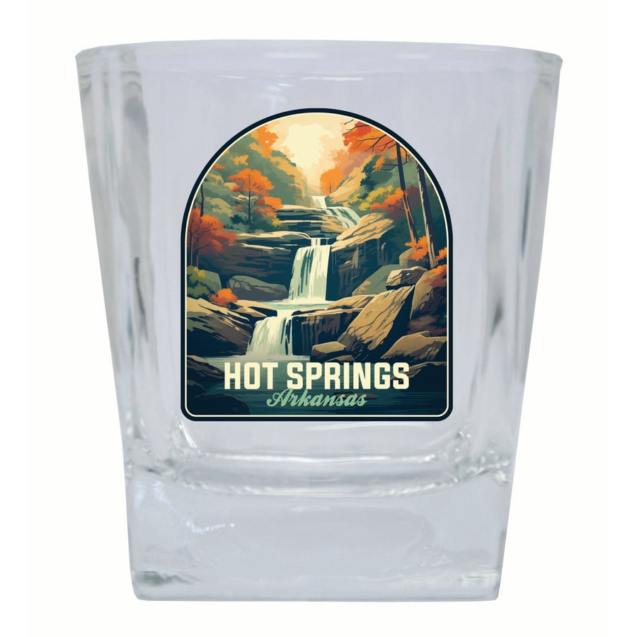 Hot Springs Arkansas Autumn Waterfall Design Souvenir 10 oz Whiskey Glass Rocks Glass Image 1