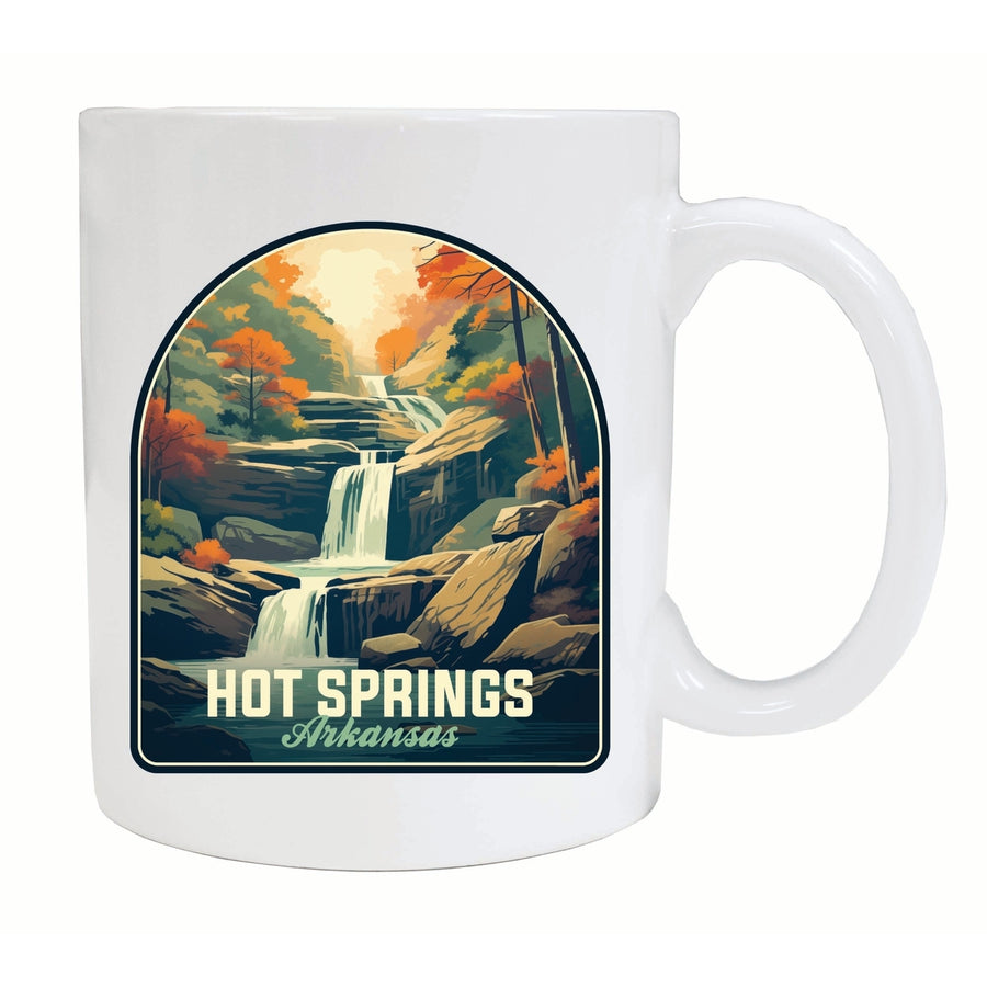 Hot Springs Arkansas Autumn Waterfall Design Souvenir 12 oz Ceramic Coffee Mug Image 1