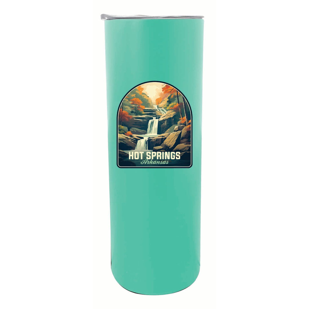 Hot Springs Arkansas Autumn Waterfall Design Souvenir 20 oz Insulated Stainless Steel Skinny Tumbler Image 2