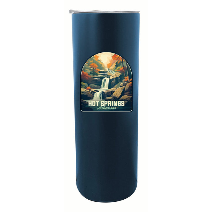 Hot Springs Arkansas Autumn Waterfall Design Souvenir 20 oz Insulated Stainless Steel Skinny Tumbler Image 1