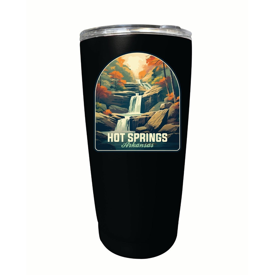 Hot Springs Arkansas Autumn Waterfall Design Souvenir 16 oz Stainless Steel Insulated Tumbler Image 2