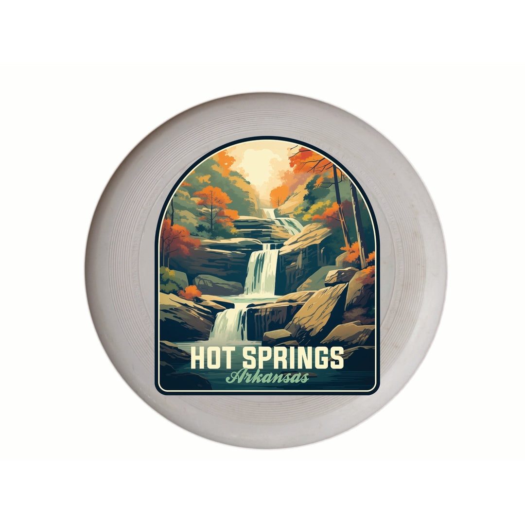 Hot Springs Arkansas Autumn Waterfall Design Souvenir Frisbee Flying Disc Image 1