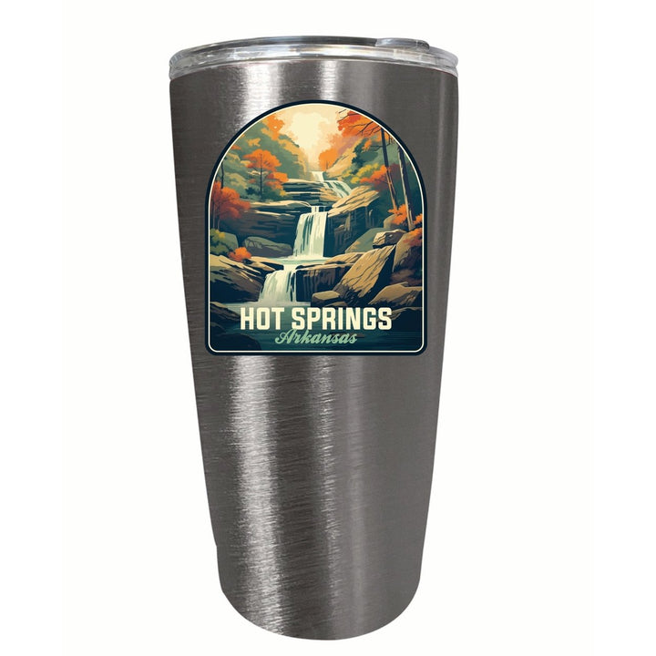 Hot Springs Arkansas Autumn Waterfall Design Souvenir 16 oz Stainless Steel Insulated Tumbler Image 4