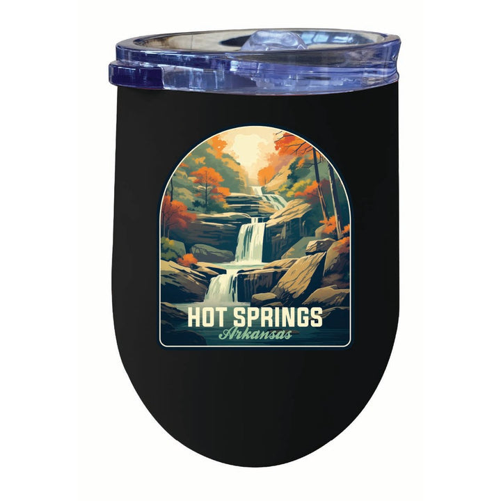 Hot Springs Arkansas Autumn Waterfall Design Souvenir 12 oz Insulated Wine Stainless Steel Tumbler Image 1